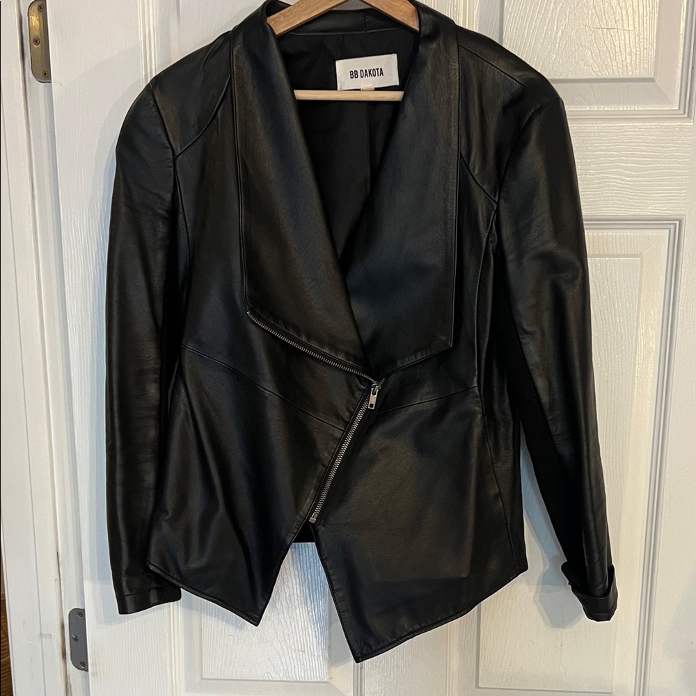 BB Dakota Sleek Black Faux Leather Jacket